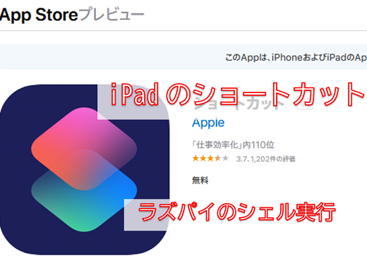 iPadのショートカットアプリ経由でラズパイのシェルを実行